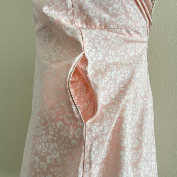 handmade pink white floral halter mini summer dress - Picture 4 of 9